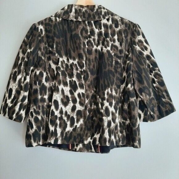 ATMOSPHERE \ NWOT Leopard Print Cotton  Button Down Blazer Jacket Sz L - Picture 8 of 13